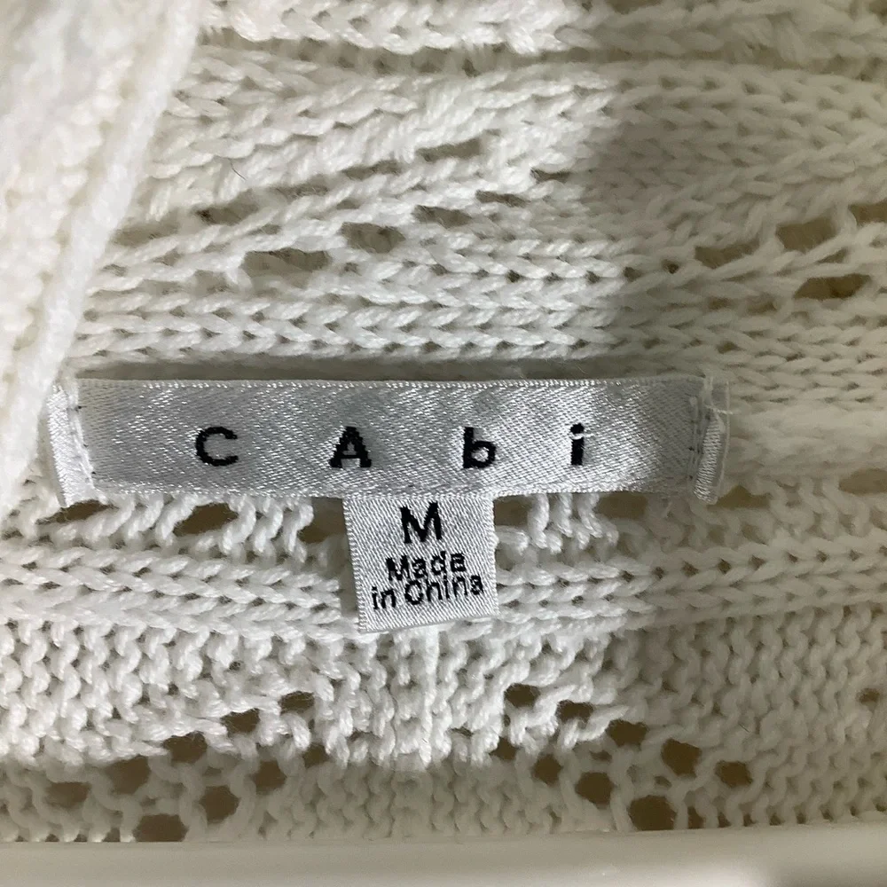 Cabi Circle Knit Sweater Cardigan Open Front